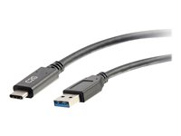 C2G 3ft USB C to USB A Cable - USB 3.2 - 5Gbps - M/M - USB-kabel - USB typ A (hane) till 24 pin USB-C (hane) - USB 3.1 - 30 V - 3 A - 91.4 cm - svart 28831