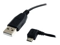 StarTech.com 3 ft / 91cm Micro USB Cable - A to Left Angle Micro B - USB Type A - 90 Degree Micro-USB Type B (M) - Black (UUSBHAUB3LA) - USB-kabel - USB (hane) till mikro-USB typ B (hane) vänstervinklad - USB 2.0 - 91 cm - formpressad - svart - för P/N: ST4200MINI2, USB2PCARBK, USB2PCARBKS, USBEXTAA6BK, USBLT2PCARW, USBUB2PCARB UUSBHAUB3LA