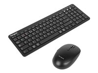 Targus - Sats med tangentbord och mus - antimikrobiell universell mellanstorlek komfort paket med flera enheter - antimikrobiell - trådlös - 2.4 GHz, Bluetooth 5.0, Bluetooth 5.1 - QWERTY - brittisk - svart BUS0421UK