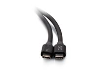 C2G 2.5ft Thunderbolt 4 USB C Cable - USB C to USB C - 40Gbps - M/M - Thunderbolt-kabel - 24 pin USB-C (hane) till 24 pin USB-C (hane) - USB 3.2 / DisplayPort 2.1 / Thunderbolt 4 - 30 V - 76 cm - 4K60 Hz (4096 x 2160) stöd, USB-strömförsörjning (100W), 8K60Hz stöd, Ethernet-stöd - svart C2G28886