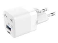 Vision - Strömadapter - 30 Watt - 3 A - QC 3.0 - 2 utdatakontakter (USB-C, USB) - vit - Europa TC-PUSBEU/30