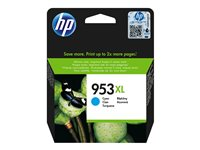 HP 953XL - 18 ml - Lång livslängd - cyan - original - blister - bläckpatron - för Officejet Pro 77XX, 82XX, 87XX F6U16AE#BGX