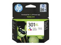 HP 301XL - 6 ml - Lång livslängd - färg (cyan, magenta, gul) - original - bläckpatron - för HP DeskJet 1000, 1010, 1050 AiO, 1050A AiO, 1510 AiO, 2000, 2050 AiO, 2050A AiO, 2510 AiO, 2540 AiO, 3000, 3050 AiO, 3050A eAiO, 3510 eAiO series, HP ENVY 4500 eAiO, 5530 eAiO series, HP OfficeJet 2620 AiO, 4630 eAiO series CH564EE#301