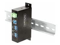 StarTech.com 4-Port Managed USB Hub with 4x USB-A, Heavy Duty with Metal Industrial Housing, ESD & Surge Protection, Wall/Desk/Din-Rail Mountable, USB 3.0/3.1/3.2 Gen 1 5Gbps - Hubb - 3 x USB 3.2 Gen 2 + 1 x USB 3.2 Gen 1 - väggmonterbar, skrivbordsmodell, DIN-skenmonterbar - TAA-kompatibel 5G4AINDRM-USB-A-HUB