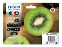 Epson Multipack 202XL - 5-pack - hög kapacitet - svart, gul, cyan, magenta, foto-svart - original - blister - bläckpatron - för Expression Premium XP-6000, XP-6005, XP-6100, XP-6105 C13T02G74010