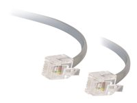 C2G RJ11 6P4C Straight Modular Cable - Telefonkabel - RJ-11 (hane) till RJ-11 (hane) - 3 m - grå 83865