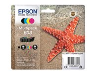 Epson 603 Multipack - 4-pack - svart, gul, cyan, magenta - original - blister - bläckpatron - för Expression Home XP-2150, 2155, 3150, 3155, 4150, 4155; WorkForce WF-2820, 2840, 2845, 2870 C13T03U64010