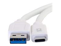 C2G 6ft USB C to USB A Cable - USB 3.2 - 5Gbps - White - M/M - USB-kabel - USB typ A (hane) till 24 pin USB-C (hane) - USB 3.1 - 30 V - 3 A - 1.83 m - vit 28836
