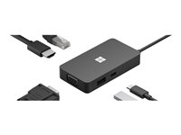 Microsoft USB-C Travel Hub - Dockningsstation - USB-C - VGA, HDMI - 1GbE - kommersiell 1E4-00004