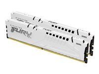 Kingston FURY Beast - DDR5 - sats - 32 GB: 2 x 16 GB - DIMM 288-pin - 6000 MT/s / PC5-48000 - CL30 - 1.4 V - ej buffrad - on-die ECC - vit KF560C30BWK2-32