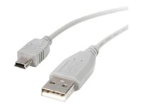 StarTech.com 1 ft. (0.3 m) USB to Mini USB Cable - USB 2.0 A to Mini B - Gray - Mini USB Cable (USB2HABM1) - USB-kabel - USB (hane) till mini-USB typ B (hane) - USB 2.0 - 30 cm - grå - för P/N: NOTECONS02, NOTECONS02X, SV231USBLC, SV565HDIP, USBEXTAA10BK, USBEXTAA6BK USB2HABM1