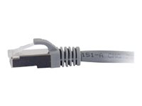 C2G Cat6a Booted Shielded (STP) Network Patch Cable - Patch-kabel - RJ-45 (hane) till RJ-45 (hane) - 30 cm - STP - CAT 6a - formpressad, hakfri, tvinnad - grå 89921