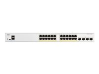 Cisco Catalyst 1300-24FP-4G - Switch - L3 - Administrerad - 24 x 10/100/1000 (PoE+) + 4 x Gigabit SFP - rackmonterbar - PoE+ (370 W) - återanvänd C1300-24FP-4G-RF