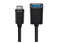 Belkin 3.0 USB-C to USB-A Adapter - USB-adapter - 24 pin USB-C (hane) vändbar till USB typ A (hona) - USB 3.0 - 3 A - svart F2CU036BTBLK