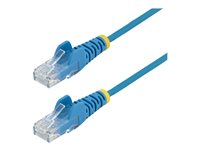 StarTech.com 2m Slim LSZH CAT6 Ethernet Cable, 10 Gigabit Snagless RJ45 100W PoE Patch Cord, CAT 6 10GbE UTP Network Cable w/Strain Relief, Blue, ETL, Low Smoke Zero Halogen - Category 6 - 28AWG (N6PAT200CMBLS) - Patch-kabel - RJ-45 (hane) till RJ-45 (hane) - 2 m - CAT 6 - hakfri - blå N6PAT200CMBLS