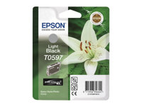 Epson T0597 - 13 ml - gråsvart - original - blister med RF-larm/akustiskt larm - bläckpatron - för Stylus Photo R2400 C13T05974020