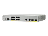 Cisco Catalyst 3560CX-8PC-S - Switch - Administrerad - 8 x 10/100/1000 (PoE+) + 2 x kombinations-Gigabit SFP - skrivbordsmodell - PoE+ (240 W) - återanvänd WS-C3560CX-8PCS-RF