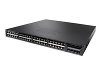 Cisco Catalyst 3650-48TS-E - Switch - L3 - Administrerad - 48 x 10/100/1000 + 4 x SFP - skrivbordsmodell, rackmonterbar WS-C3650-48TS-E