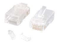 C2G RJ45 Cat5E Modular Plug (with Load Bar) for Round Solid/Stranded Cable - Nätverkskontakt - RJ-45 (hane) - CAT 5e (paket om 100) 88125