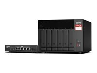 QNAP TS-673A - NAS-server - 6 fack - SATA 6Gb/s - RAID RAID 0, 1, 5, 6, 10, 50, JBOD, 60 - RAM 8 GB - 2.5 Gigabit Ethernet - iSCSI support - med QSW-1105-5T-omkopplare TS-673A-SW5T