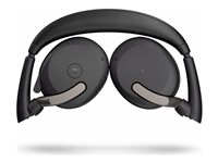 Jabra Evolve2 65 Flex MS Stereo - Headset - på örat - Bluetooth - trådlös - aktiv brusradering - USB-A - svart - med trådlös laddningsplatta - Certifierad för Microsoft-teams 26699-999-989