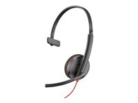 Poly Blackwire 3210 - Blackwire 3200 Series - headset - på örat - kabelansluten - USB-C - svart - Certifierad för Skype for Buisness, Avaya-certifierad, Cisco Jabber-certifierad, UC-certifierad 8X214AA