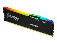 Kingston FURY Beast RGB - DDR5 - modul - 16 GB - DIMM 288-pin - 5600 MT/s / PC5-44800 - CL36 - 1.25 V - ej buffrad - on-die ECC - svart KF556C36BBEA-16