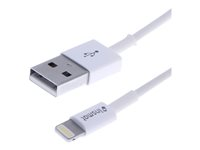 Insmat - Lightning-kabel - USB hane till Lightning hane - 2 m - dubbelt skärmad - vit 133-1019