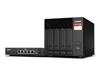 QNAP TS-473A - NAS-server - 4 fack - SATA 6Gb/s - RAID RAID 0, 1, 5, 6, 10, JBOD - RAM 8 GB - 2.5 Gigabit Ethernet - iSCSI support - med QSW-1105-5T-omkopplare TS-473A-SW5T