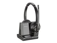 Poly Savi 8220 - Savi 8200 series - headset - på örat - DECT / Bluetooth - trådlös - USB-A via Bluetooth-adapter - svart - UC-certifierad, Certifierad för Microsoft-teams 8D3F5AA#ABB