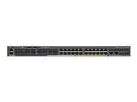 Cisco Catalyst 2960X-24PSQ-L - Switch - Administrerad - 24 x 10/100/1000 (8 PoE+) + 2 x Gigabit SFP + 2 x 10/100/1000 - skrivbordsmodell, rackmonterbar - PoE+ (110 W) WS-C2960X-24PSQ-L