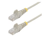 StarTech.com - Patch-kabel - RJ-45 (hane) till RJ-45 (hane) - 25 cm - 3.6 mm - UTP - CAT 5/5e/6 - IEEE 802.3bt - halogenfri, hakfri, rak - grå N6PAT25CMGRS