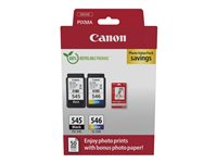 Canon PG-545 / CL-546 Value Pack - 2-pack - 8 ml - svart, färg (cyan, magenta, gul) - original - hängande låda - bläckpatron/papperssats - för PIXMA iP2850, MG2450, MG2550, TR4550, TR4551 8287B008