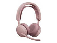 Logitech Zone Wireless 2 - Headset - på örat - Bluetooth - trådlös - aktiv brusradering - USB-C via Bluetooth-adapter - rosa - Certifierad för Microsoft-teams 981-001304