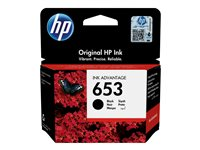 HP 653 - 6 ml - svart - original - Ink Advantage - bläckpatron - för DeskJet Plus Ink Advantage 6075, Ink Advantage 6475, Ink Advantage 6475 All-in-On 3YM75AE#BHL