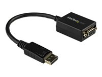 StarTech.com DisplayPort till VGA-adapter - Aktiv DP till VGA-konverterare - 1080p video - DisplayPort-certifierad - DP/DP++-källa till VGA-skärm kabeladapterdongel - Låsande DP-kontakt - Bildskärmsadapter - DisplayPort (hane) till HD-15 (VGA) (hona) - 27.94 cm - sprintlåsning - svart - för P/N: DK30C2DAGPD, MST14DP123DP, TB32DP14, TB3CDK2DP, TB3CDK2DPUE, TB3DK2DPM2, TB3DKM2DPL DP2VGA2