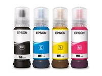Epson EcoTank 104 - 4-pack - svart, gul, cyan, magenta - original - påfyllnadsbläck - för EcoTank ET-14100, 1810, 2721, 2810, 2811, 2812, 2814, 2815, 2820, 2821, 2825, 2826, 4800 C13T00P640