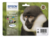 Epson T0895 Multipack - 4-pack - svart, gul, cyan, magenta - original - blister - bläckpatron - för Stylus S21, SX110, SX115, SX210, SX215, SX218, SX400, SX410, SX415; Stylus Office BX300 C13T08954010