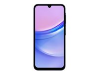 Samsung Galaxy A15 - 4G pekskärmsmobil - dual-SIM - RAM 4 GB / Internal Memory 128 GB - microSD slot - OLED-skärm - 6.5" - 2340 x 1080 pixlar (90 Hz) - 3 st. bakre kameror 50 MP, 5 MP, 2 MP - front camera 13 MP - blåsvart SM-A155FZKDEUB