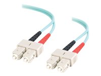 C2G SC-SC 10Gb 50/125 OM3 Duplex Multimode PVC Fiber Optic Cable (LSZH) - Nätverkskabel - SC-läge (multi-mode) (hane) till SC-läge (multi-mode) (hane) - 2 m - fiberoptisk - duplex - 50/125 mikron - OM3 - halogenfri - havsblå 85514