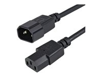 StarTech.com 1 m strömförlängningskabel, C14 till C13, 10 A 125 V, 18AWG, förlängningskabel för datorer, IEC-320-C14 till IEC-320-C13 AC-förlängningskabel för strömförsörjning, UL-listad - Förlängningskabel för ström - power IEC 60320 C13 till IEC 60320 C14 - 1 m - svart PXT1001M