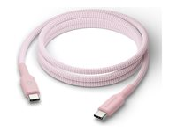dbramante1928 re-charge - USB-kabel - 24 pin USB-C (hane) till 24 pin USB-C (hane) - 1.5 m - flätad kabel, USB-C Power Delivery (60W) - rosa CB20CCPI7206