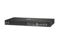 HPE Aruba 6000 24G 4SFP Switch - Switch - L3 - Administrerad - 24 x 10/100/1000 + 4 x Gigabit SFP - sida till sida luftflöde - rackmonterbar - Växelström 100 - 127 V/200 - 240 V R8N88A#ABB