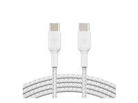 Belkin BoostCharge - USB-kabel - 24 pin USB-C (hane) till 24 pin USB-C (hane) - 1 m - vit CAB004BT1MWH