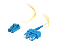 C2G LC-SC 9/125 OS1 Duplex Singlemode PVC Fiber Optic Cable (LSZH) - Patch-kabel - SC enkelläge (hane) till LC enkelläge (hane) - 1 m - fiberoptisk - duplex - 9 / 125 mikrometer - OS1 - halogenfri - gul 85586