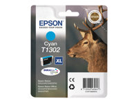 Epson T1302 - 10.1 ml - cyan - original - blister med RF-larm/akustiskt larm - bläckpatron (alternativ för: Epson T1302) - för Stylus Office BX630, BX635, BX935; WorkForce WF-3010, 3520, 3530, 3540, 7015, 7515, 7525 C13T13024012