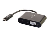 C2G USB C to VGA Video Adapter w/ Power Delivery - USB Type C to VGA Black - Extern videoadapter - USB-C - VGA - svart 80494