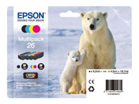 Epson 26 Multipack - 4-pack - svart, gul, cyan, magenta - original - bläckpatron - för Expression Premium XP-510, 520, 600, 605, 610, 615, 620, 625, 700, 710, 720, 800, 810, 820 C13T26164010
