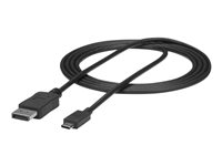 StarTech.com 6ft/1.8m USB C to DisplayPort 1.2 Cable 4K 60Hz, USB-C to DisplayPort Adapter Cable HBR2, USB Type-C DP Alt Mode to DP Monitor Video Cable, Works with Thunderbolt 3, Black - USB-C Male to DP Male - DisplayPort-kabel - 24 pin USB-C (hane) till DisplayPort (hane) - Displayport 1.2/Thunderbolt 3 - 1.8 m - 4K60Hz (3840 x 2160) stöd - svart - för P/N: TB33A1C, TB3DK2DPPD, TB3DK2DPPDUE, TB3DK2DPW, TB3DK2DPWUE, TB3DKDPMAW, TB3DKDPMAWUE CDP2DPMM6B