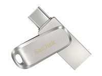 SanDisk Ultra Dual Drive Luxe - USB flash-enhet - 256 GB - USB 3.1 Gen 1 / USB-C - silver SDDDC4-256G-G46